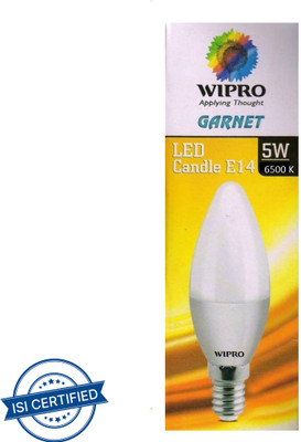 Wipro 5 W Basic Candle E14 LED Bulb(White)