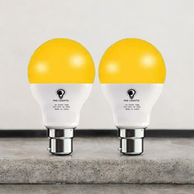 mg lights 12 W Basic Arbitrary B22 LED Bulb(Yellow, Pack of 2)