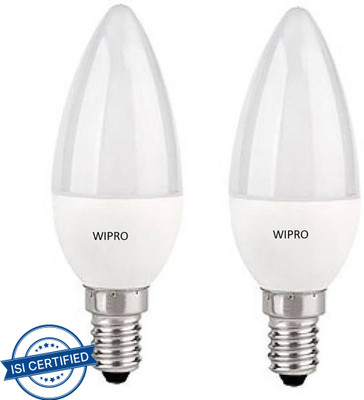Wipro 3 W Basic Candle E14 LED Bulb(Yellow, Pack of 2)