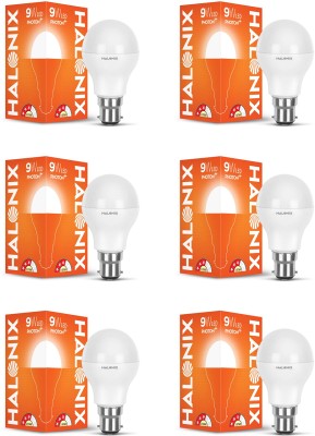 HALONIX 9 W Standard B22 LED Bulb(White, Pack of 6)