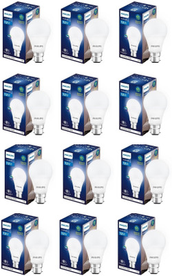 PHILIPS 12 W Basic Round B22 LED Bulb(White, Pack of 12)