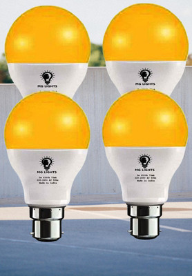 mg lights 5 W Basic Arbitrary B22 LED Bulb(Yellow, Pack of 4)