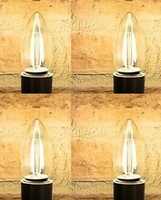 GENREE 4 W Basic Candle E27 Decorative Bulb(Yellow, Pack of 4)