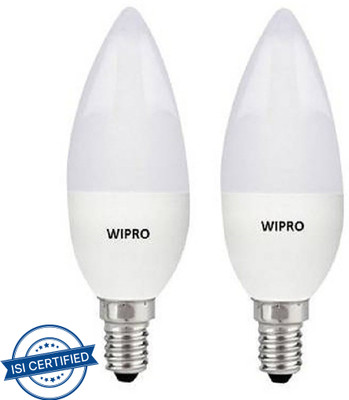 Wipro 3 W Basic Candle E14 LED Bulb(White, Pack of 2)