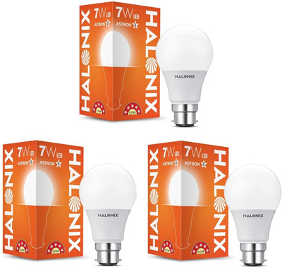 HALONIX 7 W Basic Round B22 LED Bulb(White, Pack of 3)