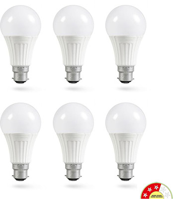 vibunt 9 W Basic Round B22 LED Bulb(White, Pack of 6)