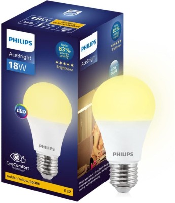 PHILIPS 18 W Round E27 LED Bulb(Yellow)