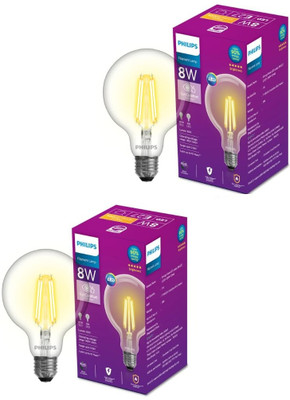 PHILIPS 8 W Basic Decorative E27 LED Bulb(Yellow, Pack of 2)