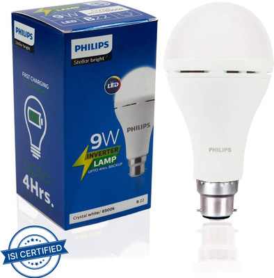 PHILIPS 9 W Inverter Standard B22 Inverter Bulb(White)