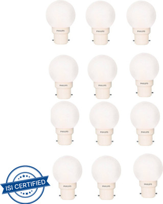 PHILIPS 0.5 W Basic Round B22 LED Bulb(White, Pack of 12)