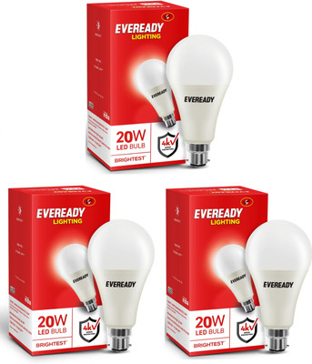 EVEREADY 20 W Basic Standard B22 LED Bulb(White, Pack of 3)