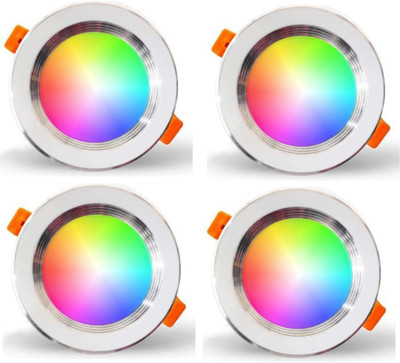MNLight 9 W Basic Round Plug & Play LED Bulb(Multicolor, Pack of 4)