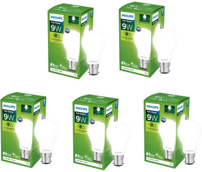 PHILIPS 9 W Basic Standard B22 Decorative Bulb(White, Pack of 5)