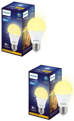 PHILIPS 16 W Basic Round E27 LED Bulb(Yellow, Pack of 2)
