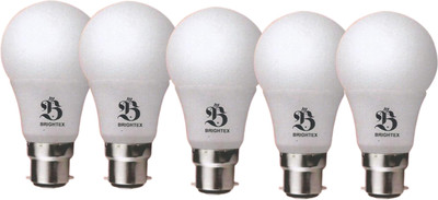 Brightex 12 W Basic Round B22 LED Bulb(White, Pack of 5)