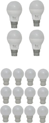 Techvolta 5 W, 0.5 W Round B22 LED Bulb(White, Pack of 14)