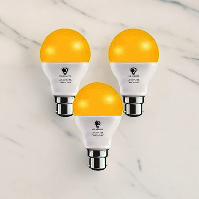 mg lights 5 W Basic Arbitrary B22 LED Bulb(Yellow, Pack of 3)