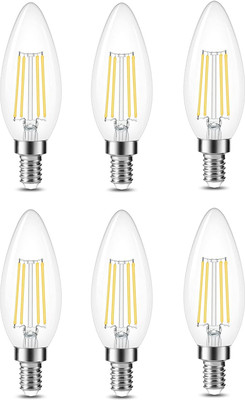 vibunt 4 W Basic Candle E14 LED Bulb(Yellow, Pack of 6)