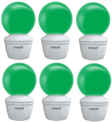 EVEREADY 0.5 W Basic Decorative Plug & Play LED Bulb(Green, Pack of 6)