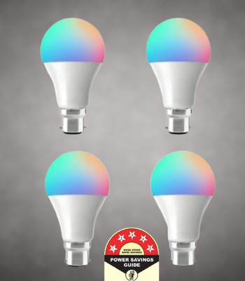 Dunagiri 9 W Basic Round B22 D LED Bulb(RGB, Pack of 4)