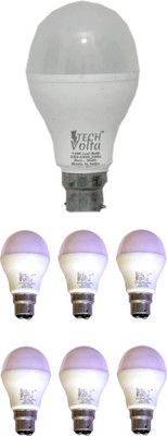 Techvolta 15 W, 9 W Basic Round B22 LED Bulb(White, Pack of 7)