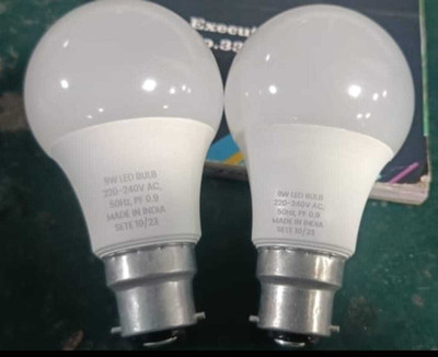 SIRSAINDIA 9 W Basic Round B22, E27 LED Bulb(White, Pack of 8)