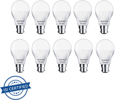 Wipro 5 W Basic Standard B22 LED Bulb(White, Pack of 10)