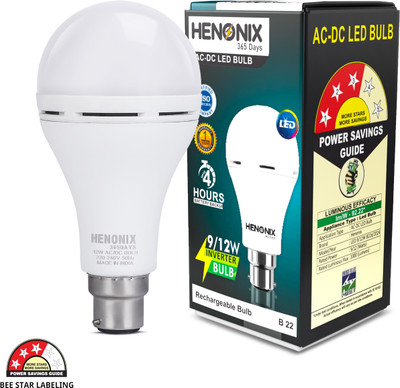 HENONIX 12 W Inverter Round B22 Inverter Bulb(White)