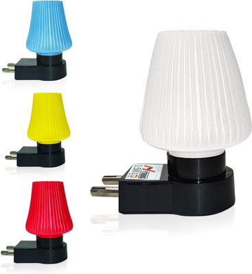 NYTROKS 0.5 W Basic Decorative 2 Pin, Plug & Play Night Bulb(White, Red, Yellow, Blue, Pack of 4)