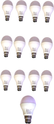 Techvolta 9 W, 12 W Basic Round B22 LED Bulb(White, Pack of 13)