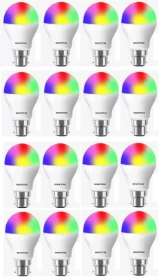 Brightstar 9 W Decorative B22 LED Bulb(Red, Blue, Pink, Orange, Green, Yellow, White, Pack of 16)