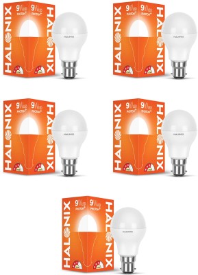 HALONIX 9 W Standard B22 LED Bulb(White, Pack of 5)