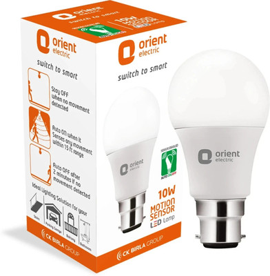 Orient Electric 10 W Motion Sensor Round B22 LED Bulb(White)