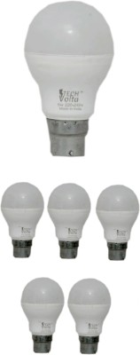 Techvolta 5 W, 7 W Round B22 LED Bulb(White, Pack of 6)