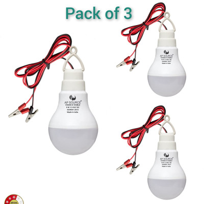 AP Source 9 W Basic Round 2 Pin LED Bulb(White, Pack of 3)