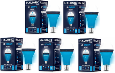 HALONIX 10 W Basic Decorative B22 LED Bulb(Blue, White, Pack of 5)
