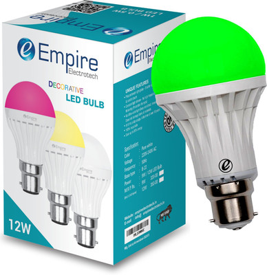 empire electrotech 12 W Basic Round B22 LED Bulb(Green)