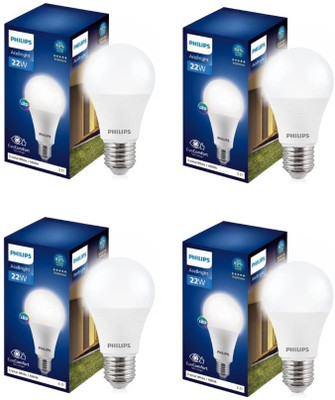 PHILIPS 22 W Basic Round E27 LED Bulb(White, Pack of 4)