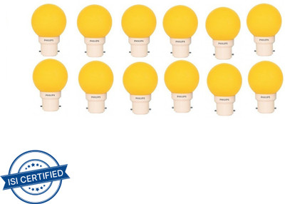 PHILIPS 0.5 W Basic Round B22 LED Bulb(Yellow, Pack of 12)