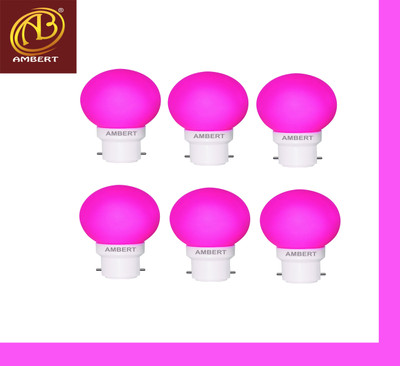 ambert 0.5 W Basic Decorative B22 LED Bulb(Pink, Pack of 6)