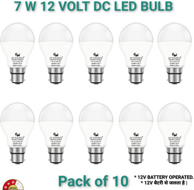 AP Source 7 W Basic Round B22 LED Bulb(White, Pack of 10)