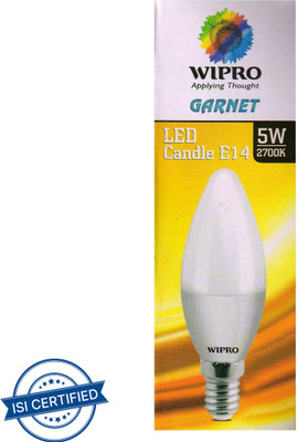 Wipro 5 W Basic Standard E14 LED Bulb(Yellow)