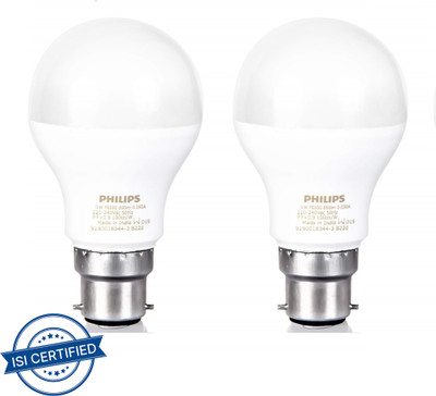 PHILIPS 9 W Basic Round B22 LED Bulb(White, Pack of 2)