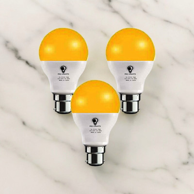mg lights 5 W Basic Arbitrary B22 LED Bulb(Yellow, Pack of 3)