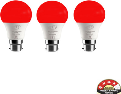 ambert 10 W Eye Safety Compliance Globe B22 LED Bulb(Red, Pack of 3)