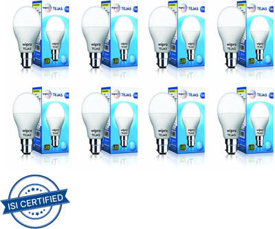 Wipro 5 W Standard B22 LED Bulb(White, Pack of 8)