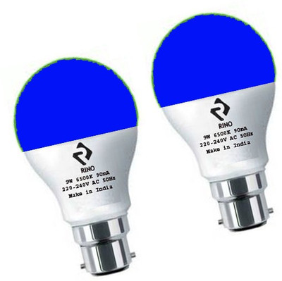 rino 9 W Basic Standard B22 LED Bulb(Blue, Pack of 2)