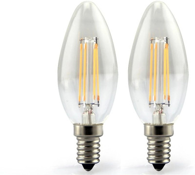 Volt Light 4 W Basic Candle E14 LED Bulb(Yellow, Pack of 2)