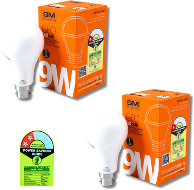 GM Modular 9 W Basic Standard B22 LED Bulb(White, Pack of 2)