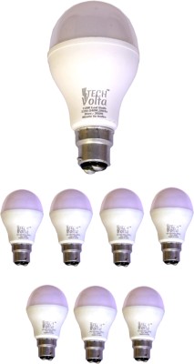 Techvolta 12 W, 9 W Round B22 Basic LED Bulb(White, Pack of 8)